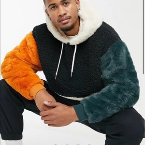 Oversized Borg & Faux Fur Hoodie